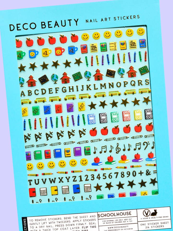 Nail Art Stickers - SCHOOLHOUSE for wholesale by Deco Beauty