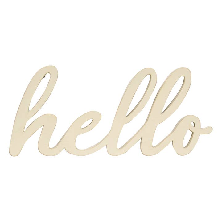 White Hello Hanger for wholesale by Col House Designs