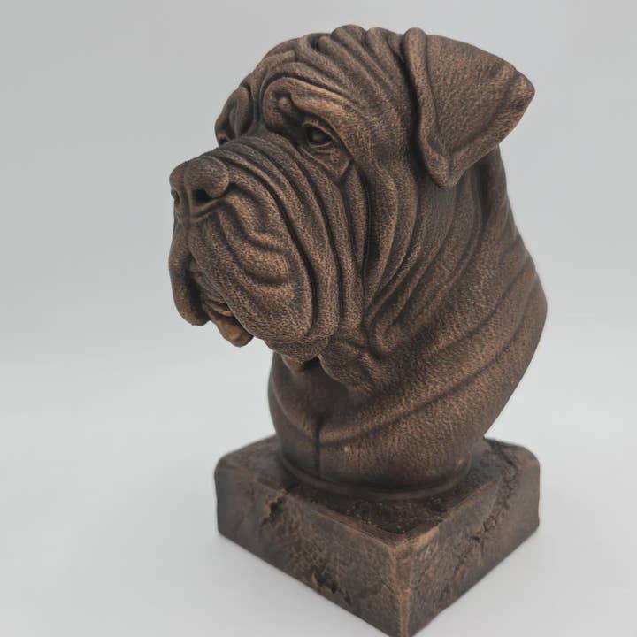Busto de mastín napolitano, estatua de perro — decoración para el hogar, adorno pintado a mano para amantes de los perros para venta al por mayor de 3DijkstraFinds