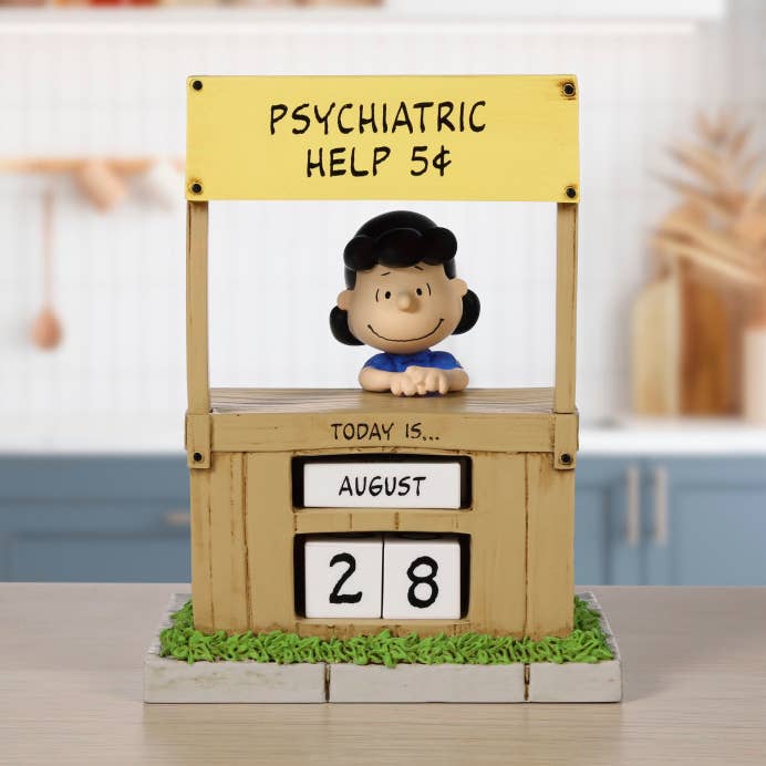 Peanuts Psychiatric Help 5¢ Resin Calendar for wholesale by Precious Moments