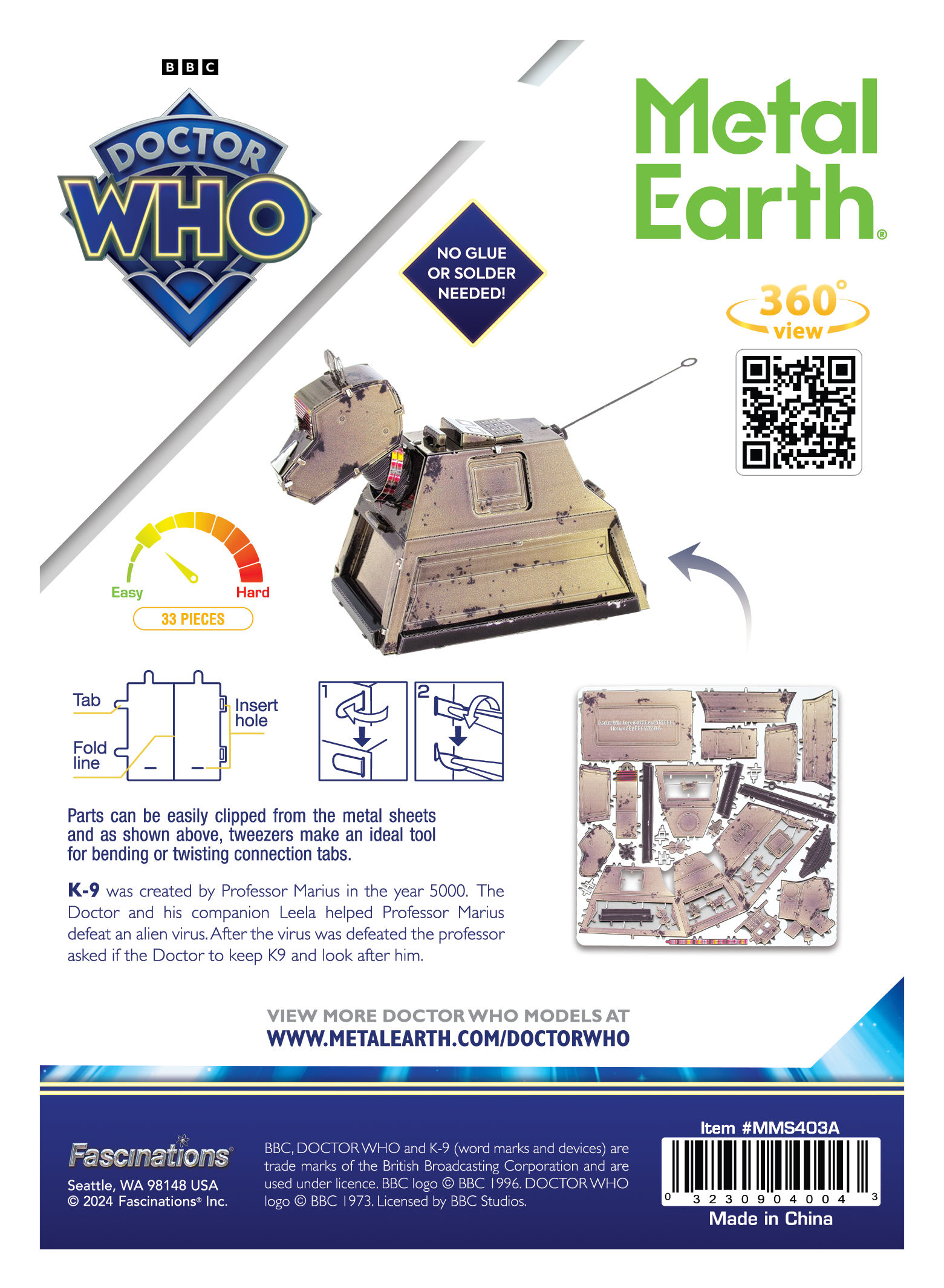 Metal Earth - Wholesale DIY Craft Kit - Doctor Who Rusty K-92