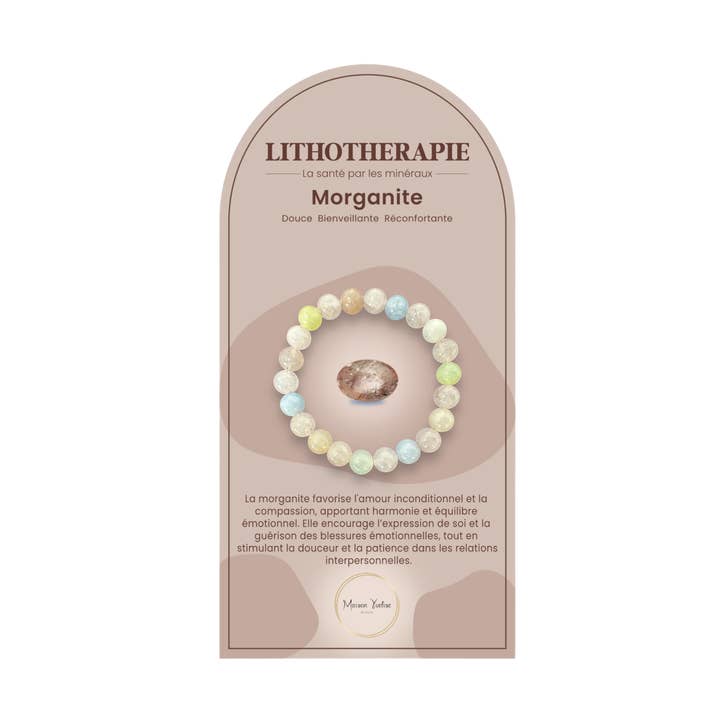 Flerfarvet Morganite natursten armbånd for engroshandel hos Maison Yvelise