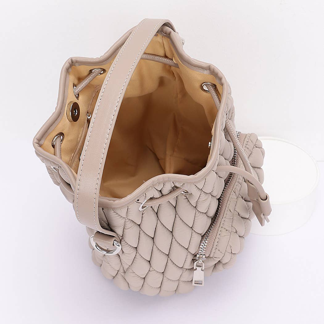 3AM BY H&D ACCESSORIES – wholesale Clutch bag – women's – Quilted Faux Leather Bucket Bag5
