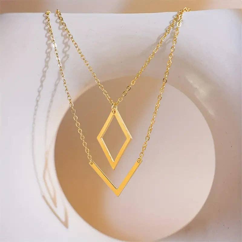Huis Van Merken - Wholesale Pendant/Charm Necklace - Elegant V-Shaped Geometric Pendant Necklace2