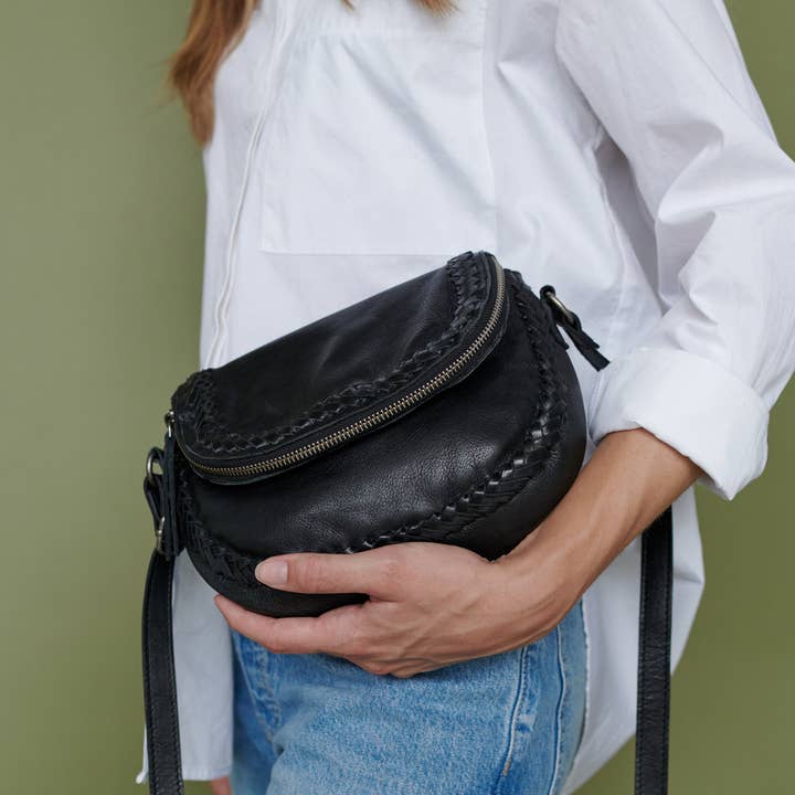 Orange Basil Handcrafted Leather Crossbody Bags for wholesale on Faire2