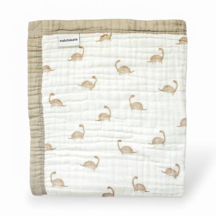 Coperta per neonati e bambini in cotone organico al 100% "Dinosauro" per la vendita all'ingrosso da parte di Natchiketa