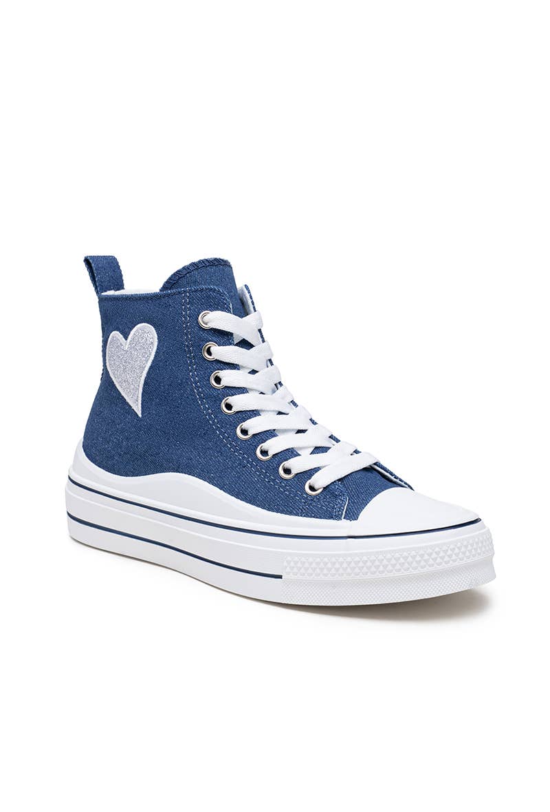 LADY GLORY - Wholesale Lifestyle Sneakers - Women's - Women's High-Top Sneakers with Glitter Heart5