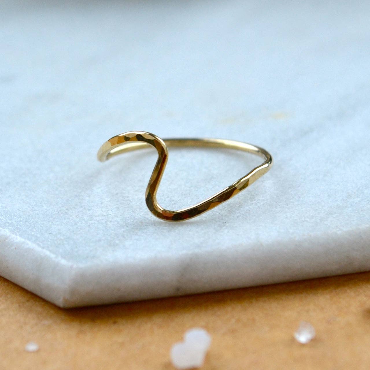 Foamy Wader - Wholesale Band/Stacked Ring - Waves Ring - handmade asymmetric wave ring, sustainable jewelry (4 metals)4