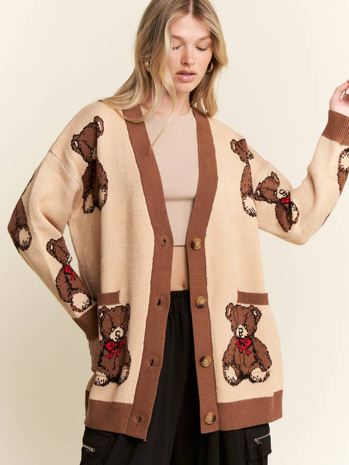 JADE BY JANE - Wholesale Cardigan - Women's - BEARY ADORABLE CARDIGAN4