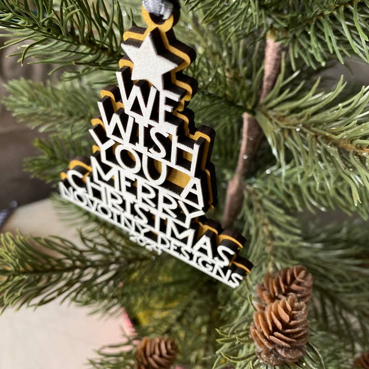 Novotny Designs - Wholesale Ornament - Branded Metallic Gold Christmas Tree Ornament1