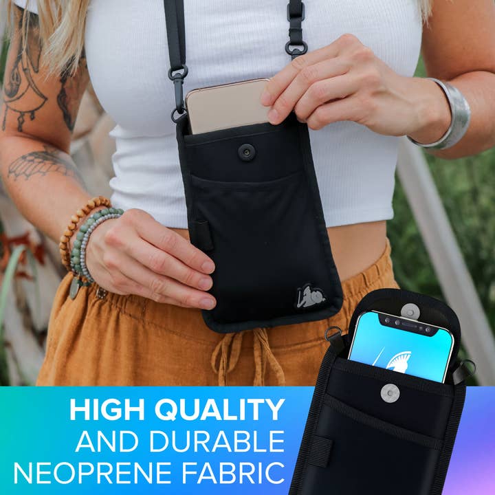 Black Cell Phone EMF Protection + Radiation Blocking Pouch for wholesale on Faire