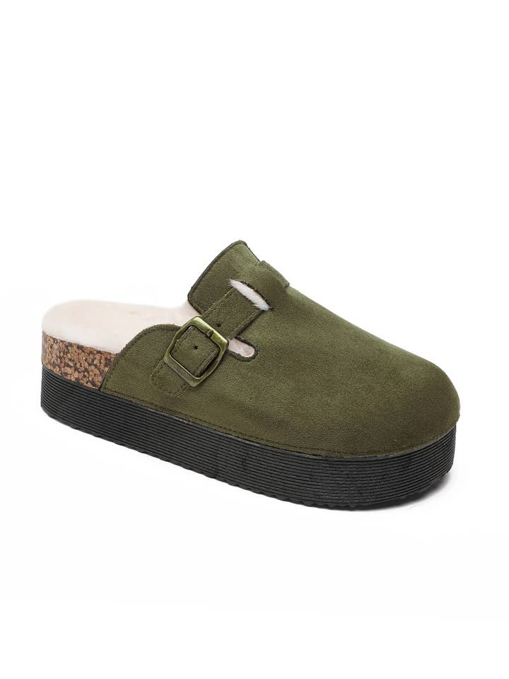 Joia Paris - Vendita all'ingrosso Sabot - Donna - Mule con zeppa con pelliccia e fibbia SS -238