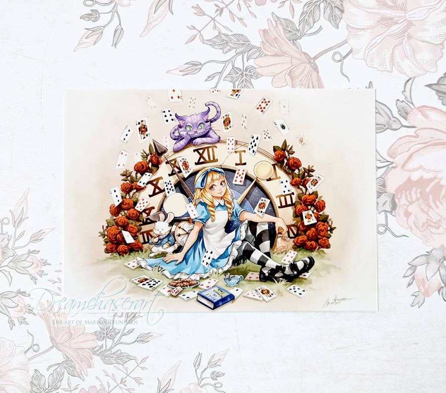 Dreamchaserart - Wholesale Postcard - Alice in wonderland postcard1
