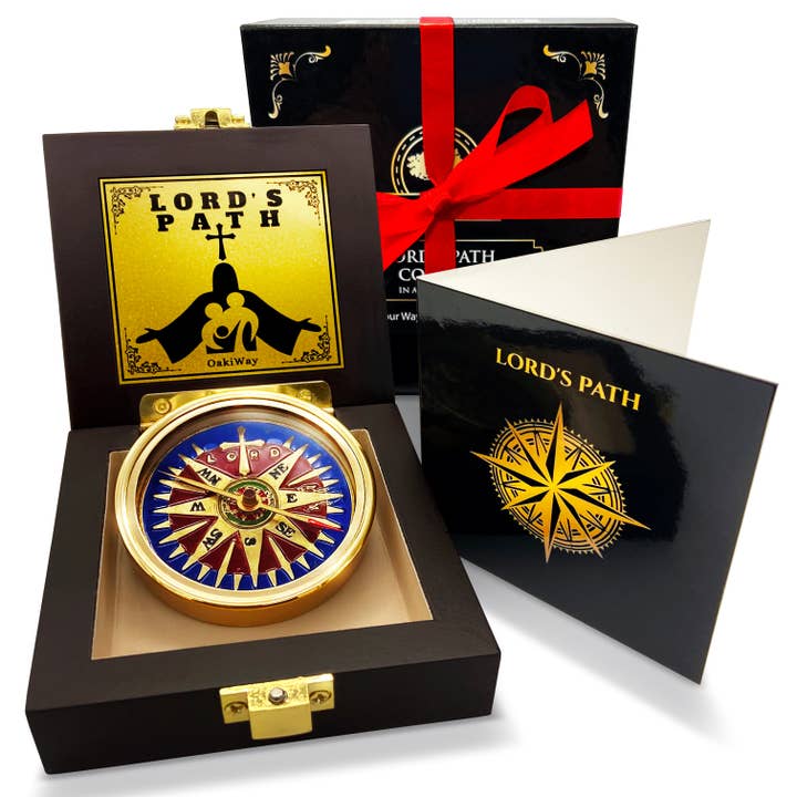 LORD's Path Compass – Communion & Confirmation Gift for Teenage Boys | Baptism Religious Gifts for Men, Christian, Catholic, Graduation | Sentimental & Inspirational Present – Greeting Card Included for wholesale by OakiWay