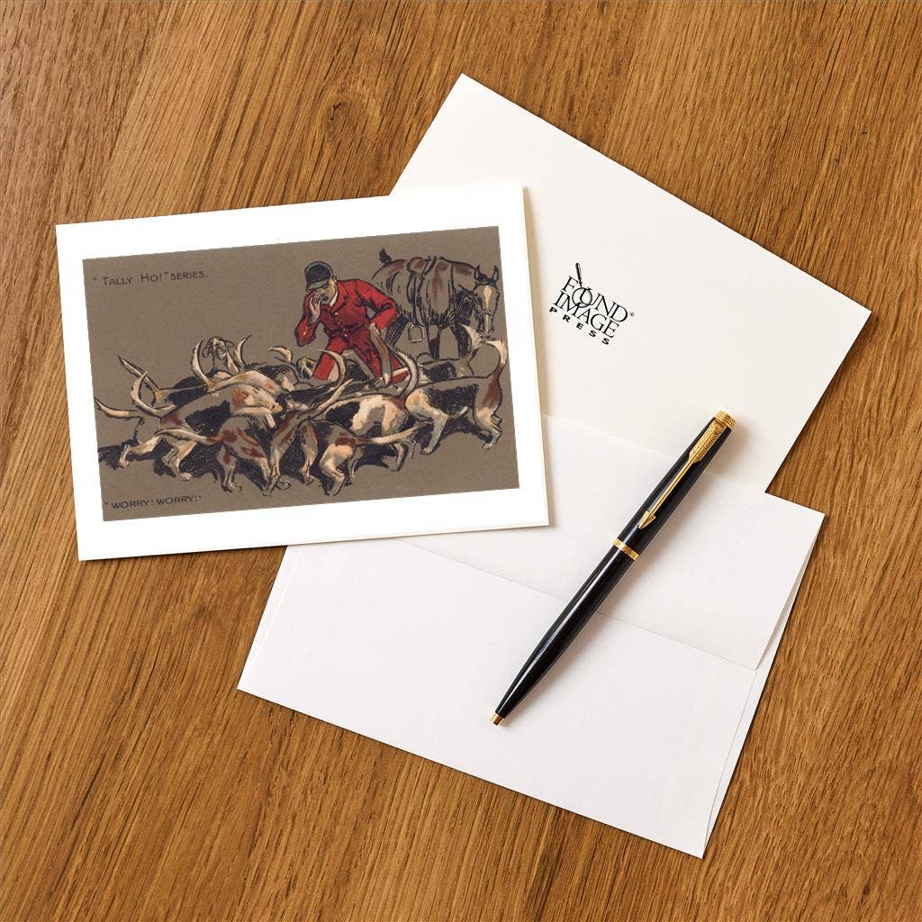 Found Image Press - Wholesale Stationery/Notecard Set - Greeting Card EQ-458 Tally Ho! Fox Hunt1
