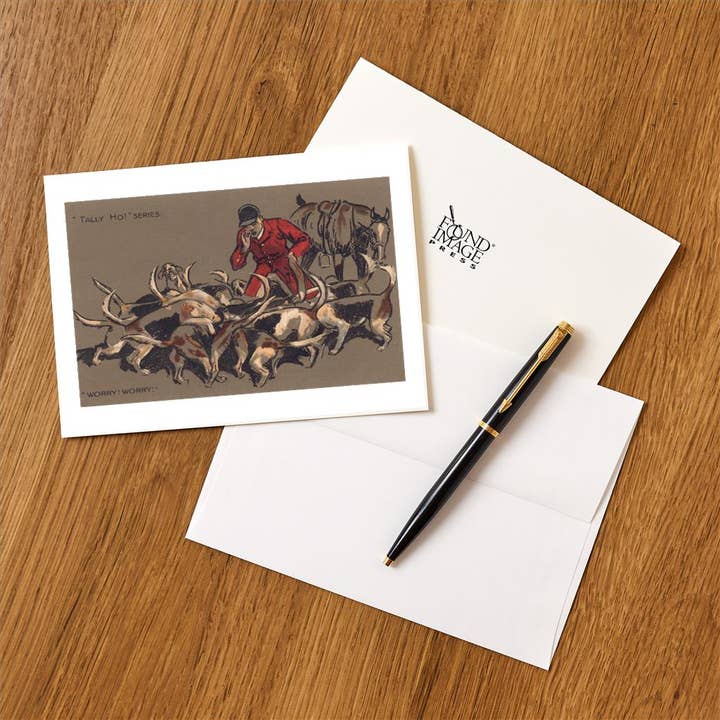 Found Image Press - Wholesale Stationery/Notecard Set - Greeting Card EQ-458 Tally Ho! Fox Hunt1