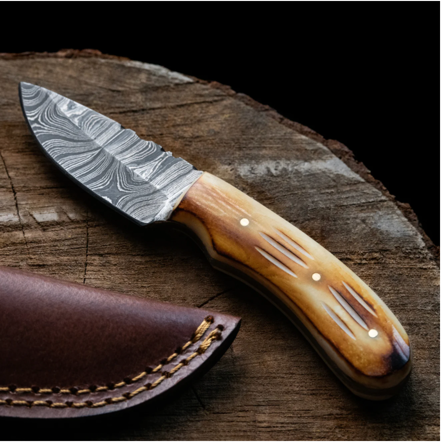 Titan International - Wholesale Kitchen/Utility Knife - Damascus Blaze Neck Knife - Titan TD-2002