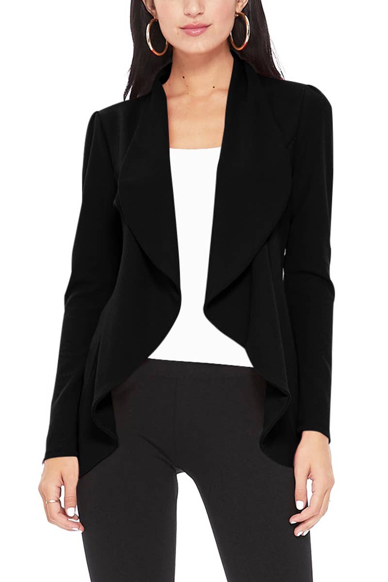 MOA COLLECTION - Wholesale Blazer - Women's - Women's Solid Casual Career Blazer Jacket0