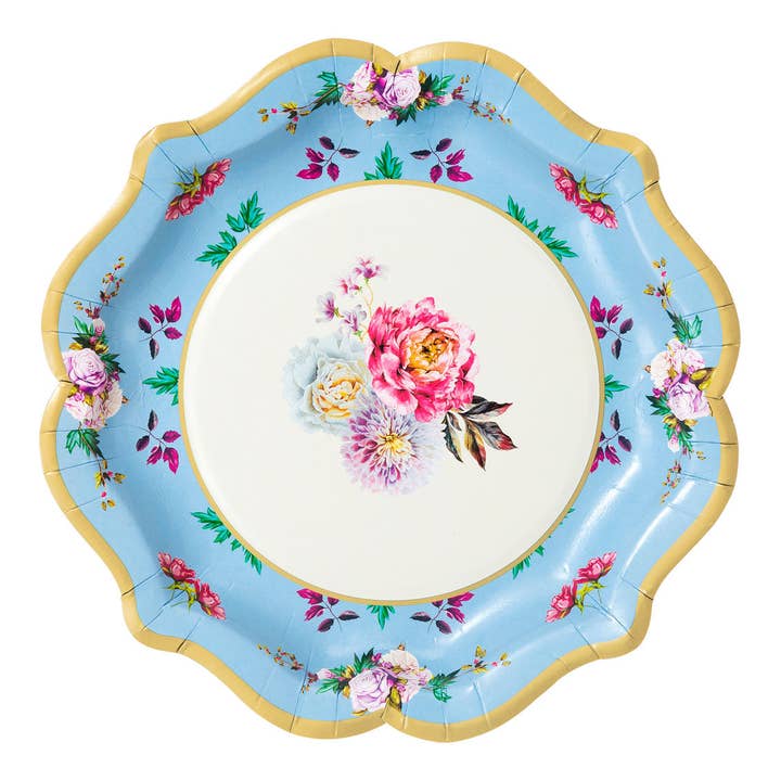 Talking Tables USA - Wholesale Disposable Plate - Mixed Floral Paper Plates - 12 Pack | Tea Party |2