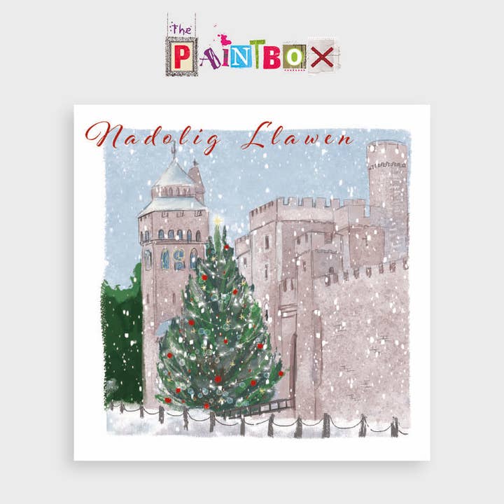 Nadolig Llawen (árbol fuera del castillo) para venta al por mayor de The Paintbox