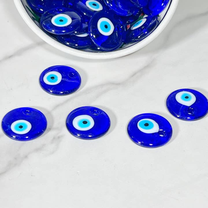 Gypsy Soul - Wholesale Beads - All Seen Evil Eye Glass Bead With Hole - 10 Pcs1