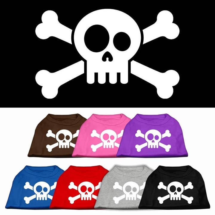 Pet Dog & Cat Shirt Screen Printed, "Skull Crossbones" for wholesale by As You Wish Apparel