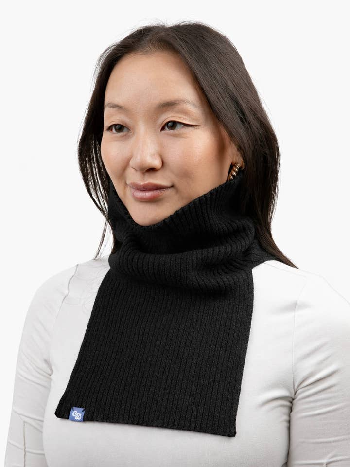 Freddie Merino Cashmere Neck Warmer in Black for wholesale by Chicky Dickies