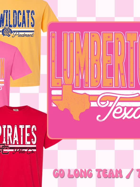 Go Long Team Game Day / State / Town Graphic Tee for wholesale by Truelove Apparel