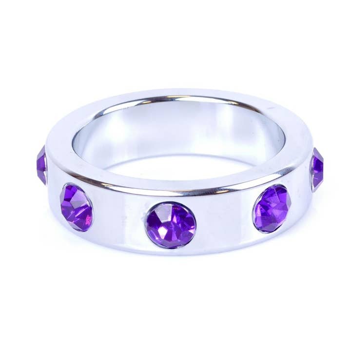 Kinky Pleasure - Wholesale Sex toy - Bossoftoys - 64-00006 - Metal - Cockring - Diamonds - Purple - Large3