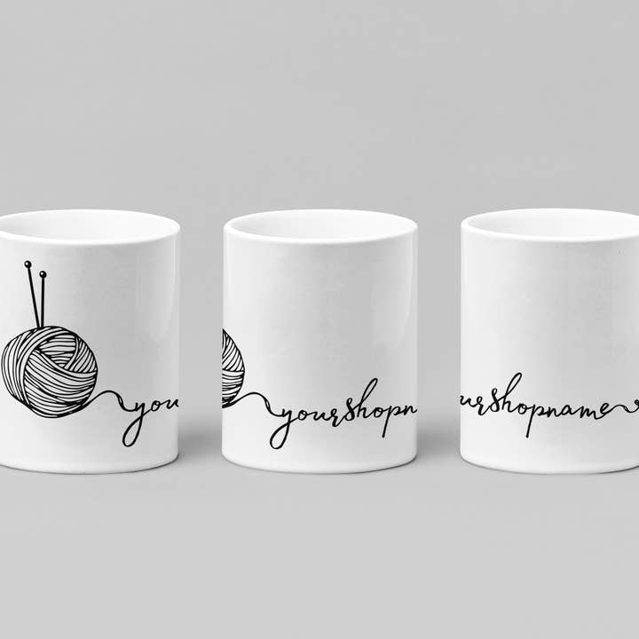 NNK Press - Wholesale Coffee Mug - Write Your Shop Name In Yarn- Personalized Shop Mug2