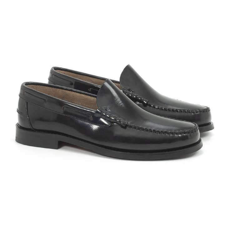 Castellanos en cuir noir PULEO-BLACK pour la vente par Ortiz & Reed