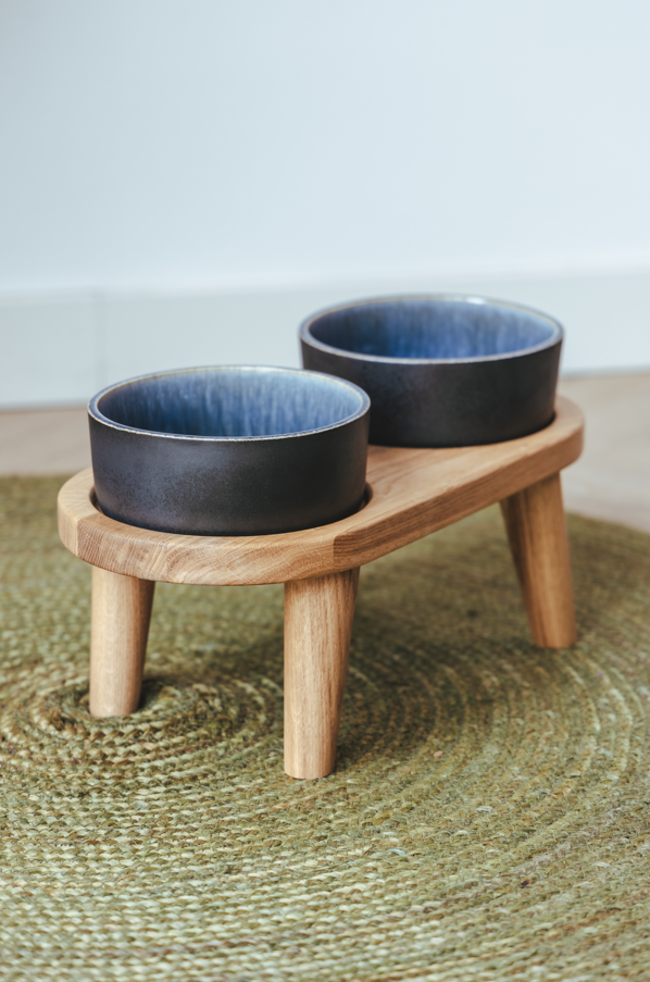 AVA bowls - Wholesale Pet Elevated Bowl - Cat/Dog - Wooden Tray for drink and food bowl size M (12cm legs)1