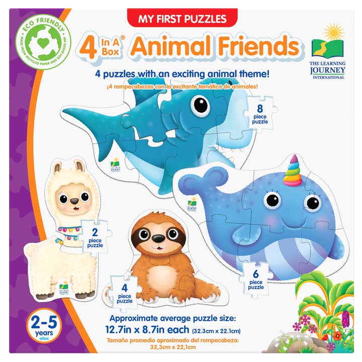 My First Puzzle Sets 4-In-A-Box Puzzles Animal Friends- NEW for wholesale by The Learning Journey