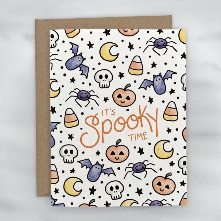 It's Spooky Time - Halloween Greeting Card for wholesale by Lemon Doodle