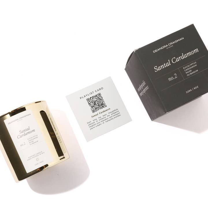 DeAndra Craigman Studios - Wholesale Jar/Filled Candle - Santal Cardamom Candle + Playlist