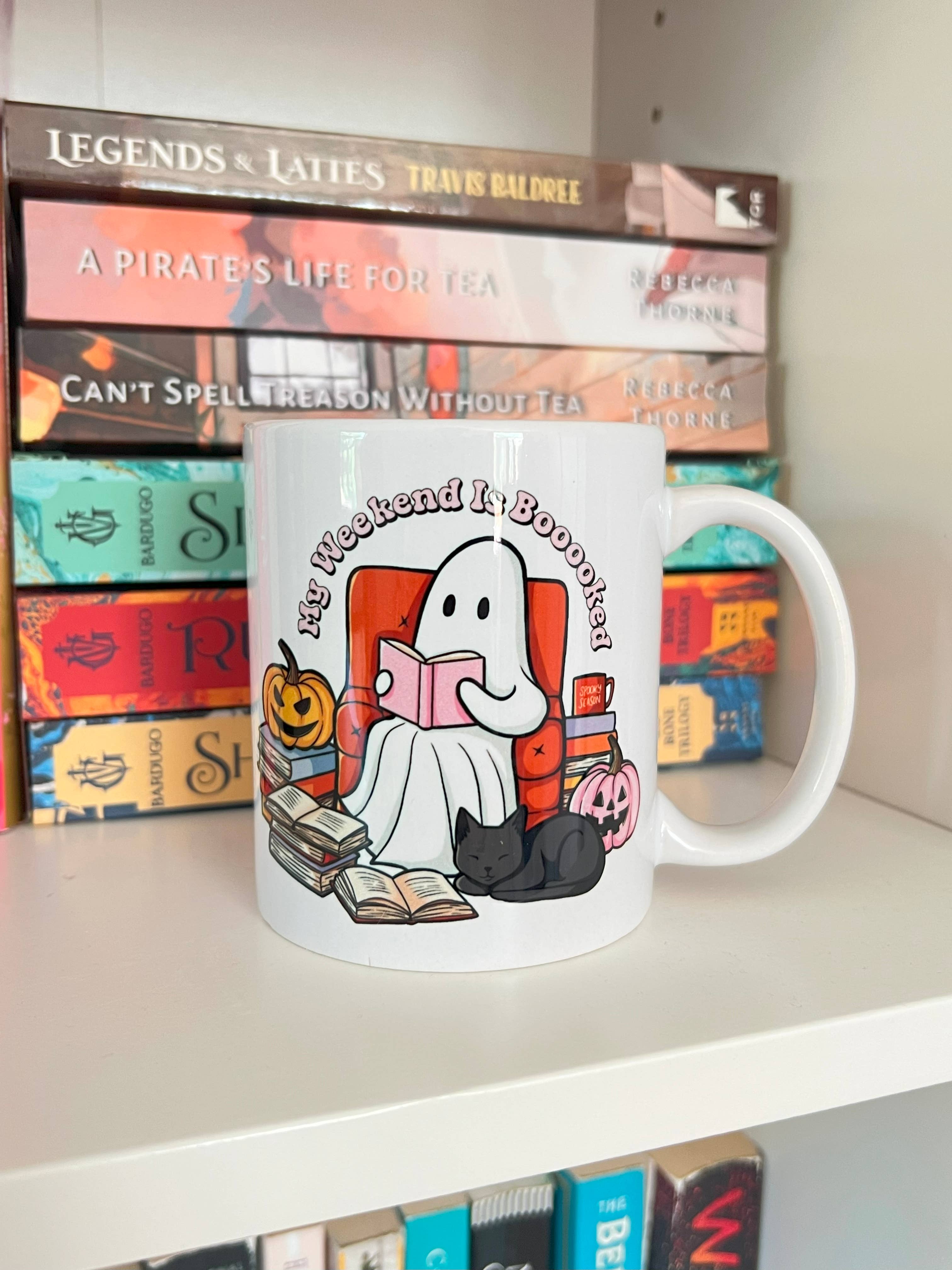 Chapter & Claw Studio - Wholesale Coffee Mug - My Weekend is Boooked Mug | Bookish Mug, Halloween1