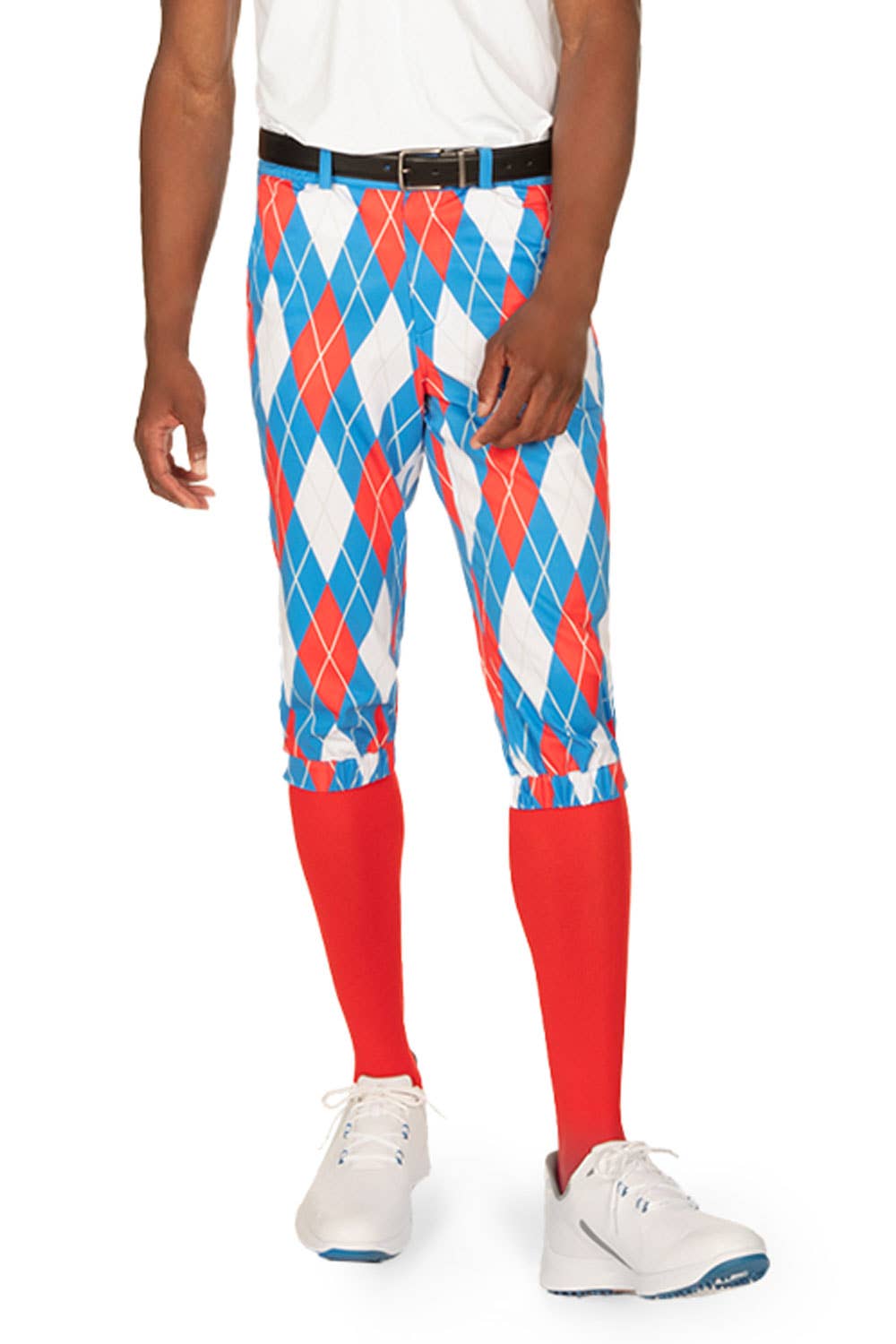 Tipsy Elves – wholesale Socks – Men's – Men's American Argyle Golf Knickers with Red Golf Socks