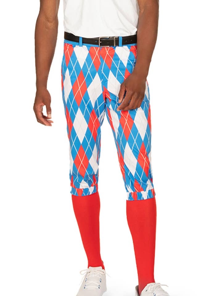 American Argyle Golf Knickers för män med röda golfstrumpor för wholesale av Tipsy Elves