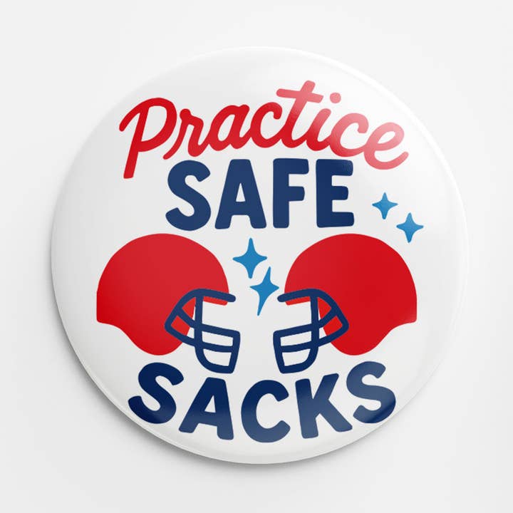 Bouton Safe Sacks (rouge et bleu) pour la vente par Thanks For Everything