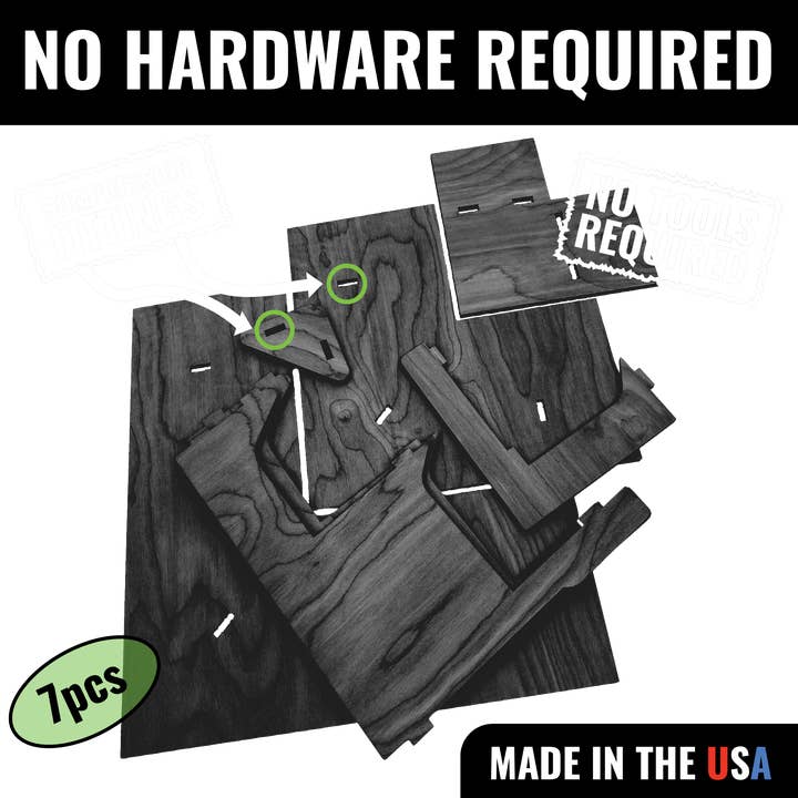 Torched Displays - Vente Support/étui pour présentoir - Présentoir d’angle en bois à 3 niveaux avec étagères5