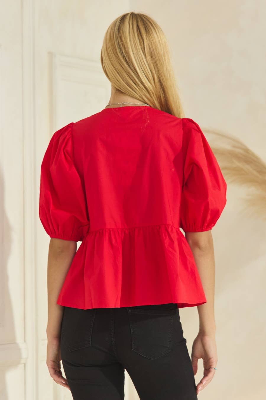 Oddi - Vente Chemisier – femme - Blouse en popeline de coton unie avec ruban à nouer sur le devant21