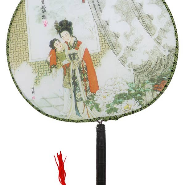 Cap Zone - Wholesale Handheld folding fan - Geisha rim Novelty Hand Held Paddle Fan5