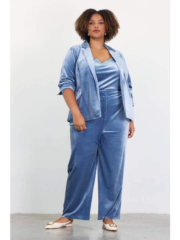 SKIES ARE BLUE – Engroshandel Bukser - Dame – Plus size fløjl bukser med lige pasform11