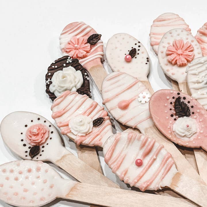 Colorado Cocoa Company - Wholesale Hot Cocoa Spoon - ❤️ Love Line ❤️ Chocolate Spoons - Everything Pink1