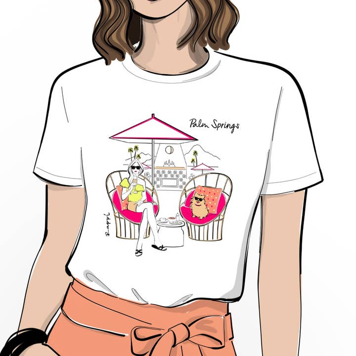 Palm Springs Cheers to Brunch Crewneck Graphic Tee for wholesale by Rappi Palm Springs