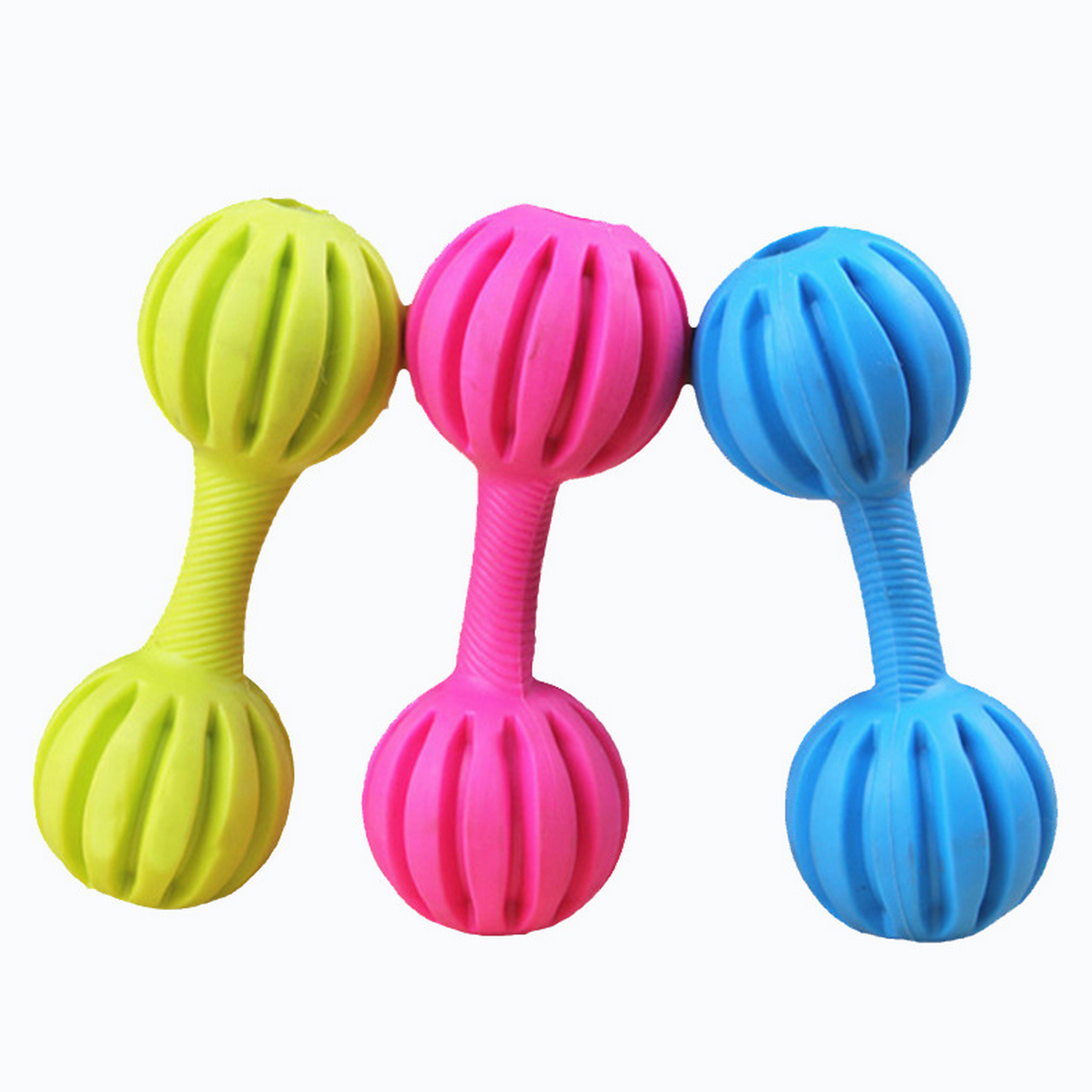 PAWPAWwholesale - Wholesale Pet Chew Toy - Dog - Line Shaped TPR Dog Toy Barbell for Teeth Care_CWMM72420