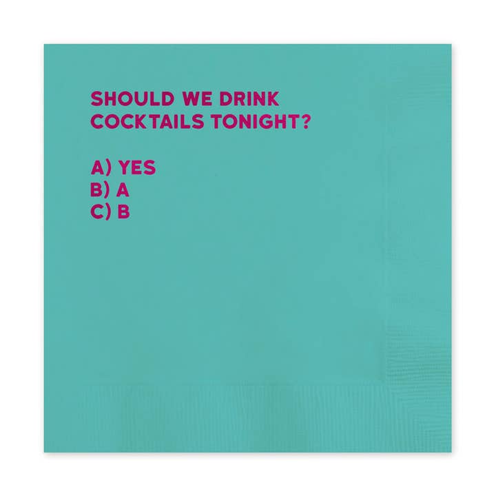 Cocktail Tonight - Tovaglioli per cocktail (confezione da 20) per la vendita all'ingrosso da parte di Redback Cards UK