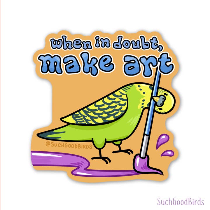 Such Good Birds - Wholesale Sticker - Parakeet Make Art - 3" Waterproof Vinyl Stickers