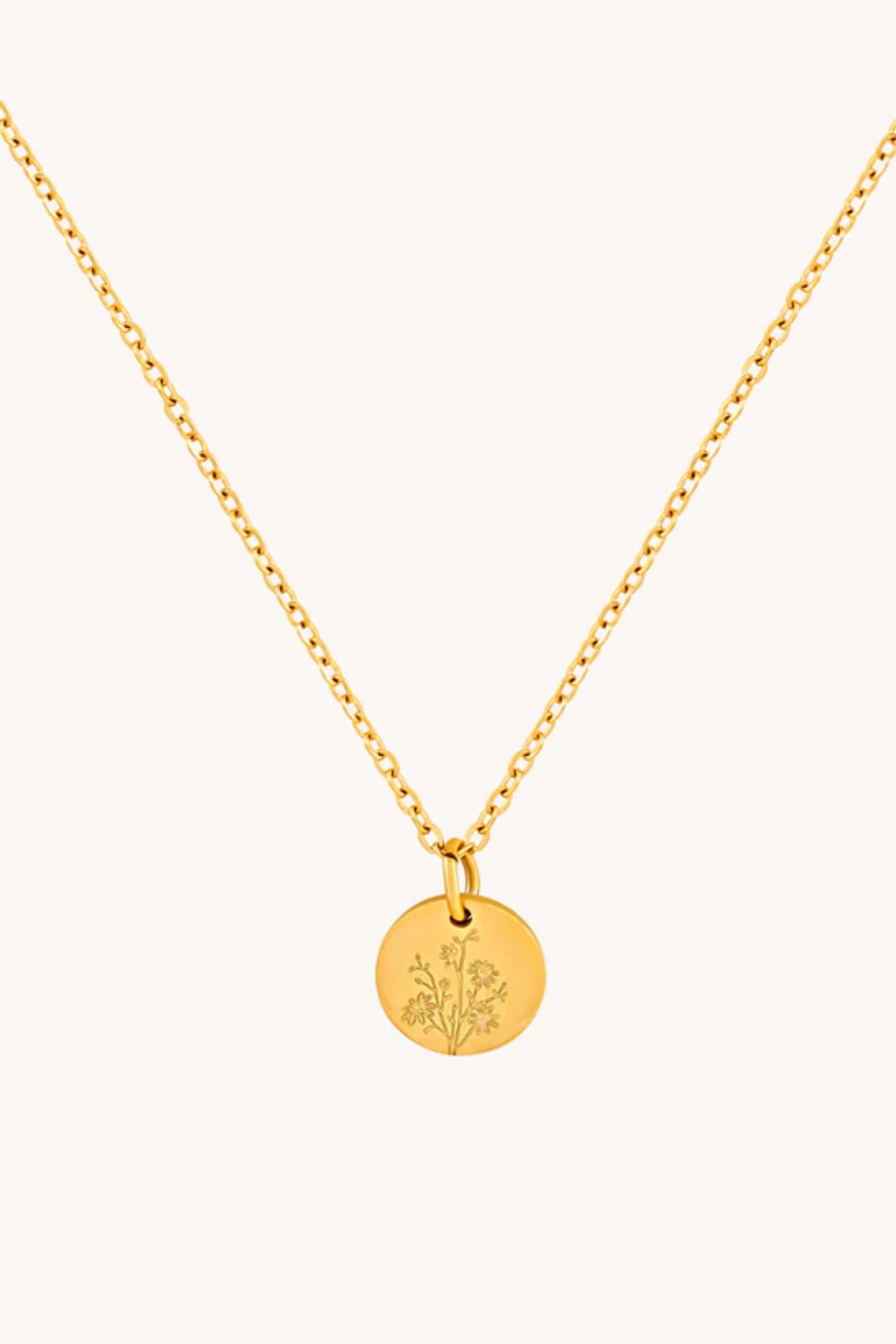 Gratinsta - Wholesale Pendant/Charm Necklace - September Aster Gold Birthflower Necklace W.0