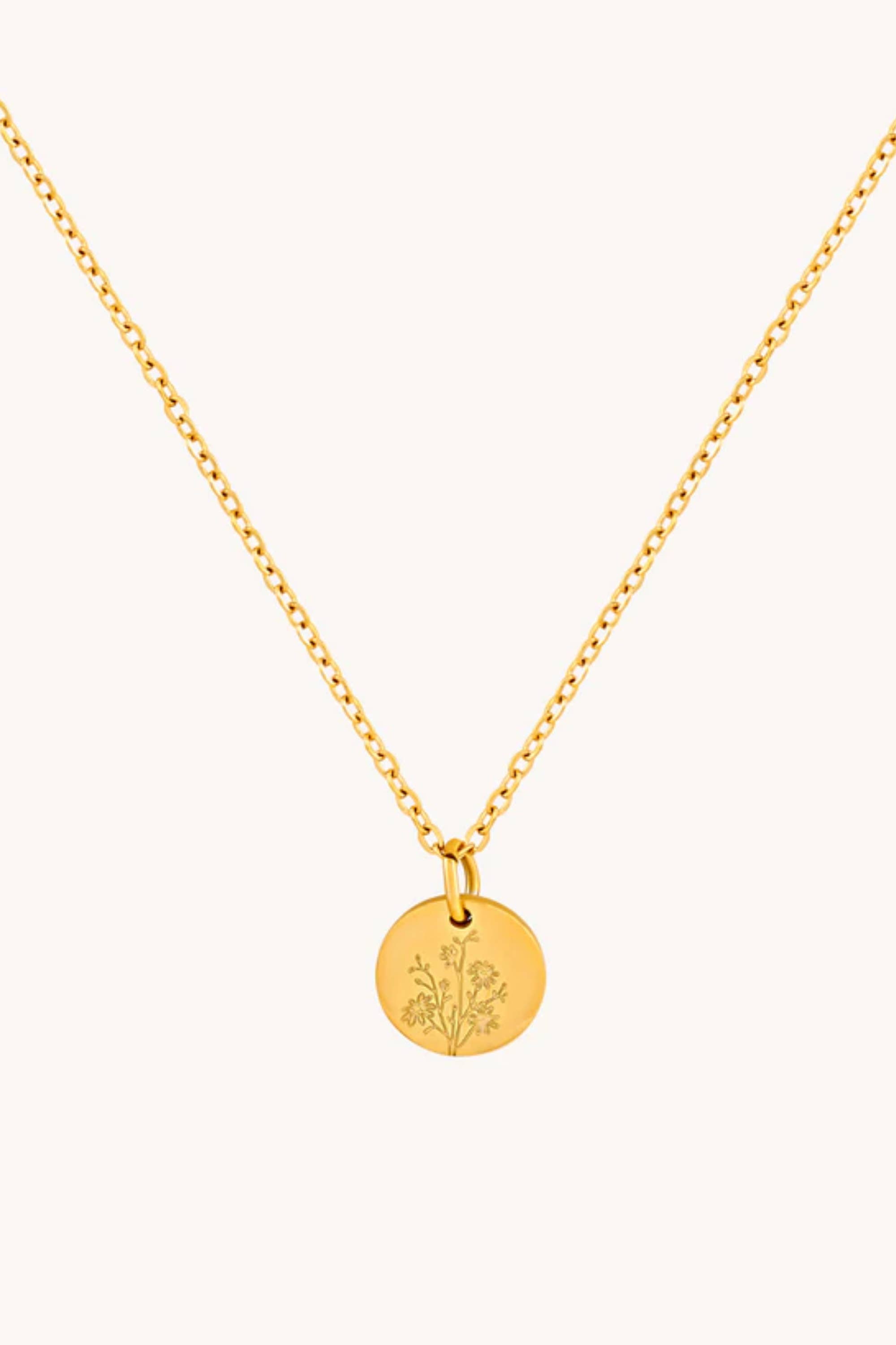 Gratinsta - Wholesale Pendant/Charm Necklace - September Aster Gold Birthflower Necklace W.